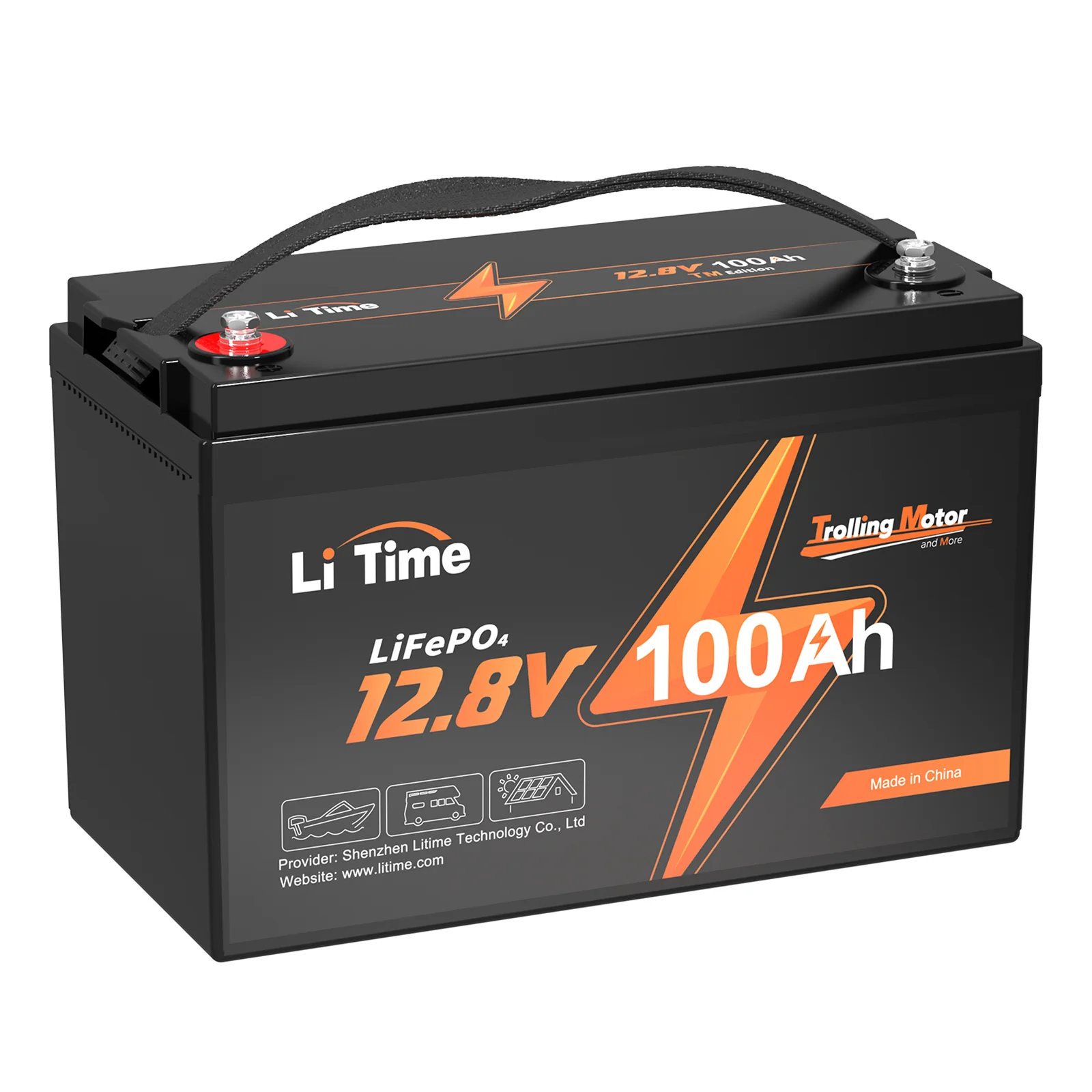 LiTime 12V 100Ah TM batterie lithium pour moteur bateau trolling motor marine